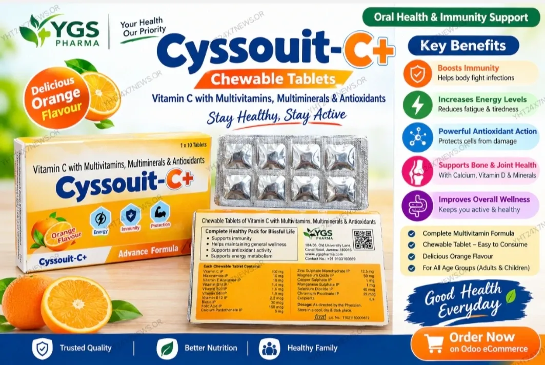 GS Pharma Gyssouit-C+ Vitamin C Chewable Tablets – Orange Flavour | Multivitamins & Multiminerals | 10 Tablets